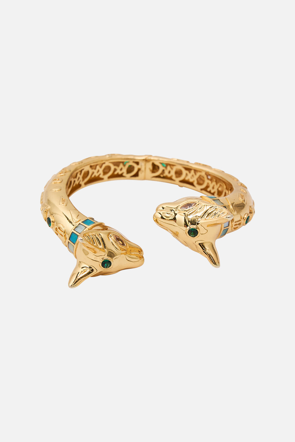 CAMILA Gold Bastet Bangle in Global Nomad print. 