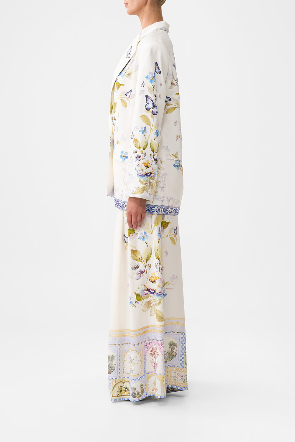 The CAMILLA T SHAPE LONG KAFTAN SONG OF THE SOLSTICE in our  print.