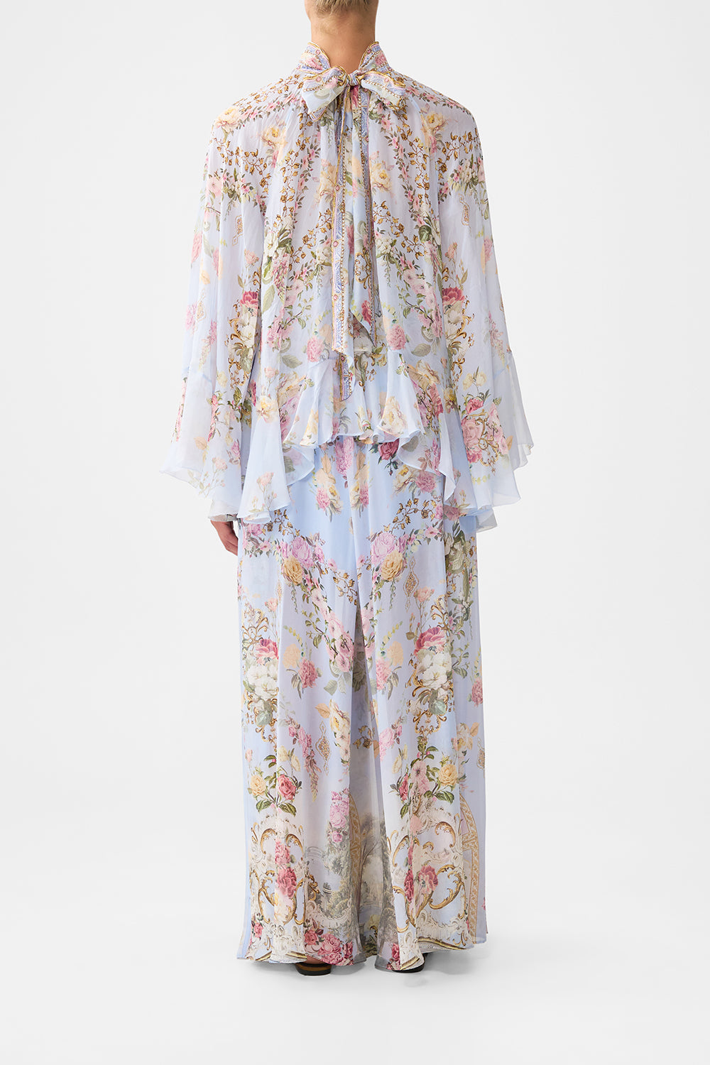 The CAMILLA HIGH WAISTED TIERED SKIRT MY LUCKY STARS in our MY LUCKY STARS print.