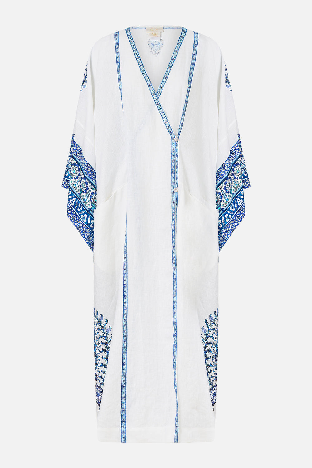 The CAMILLA LARGE CRYSTALLED SILK SQUARE SCARF THE IMPERIAL GATE in our  print.