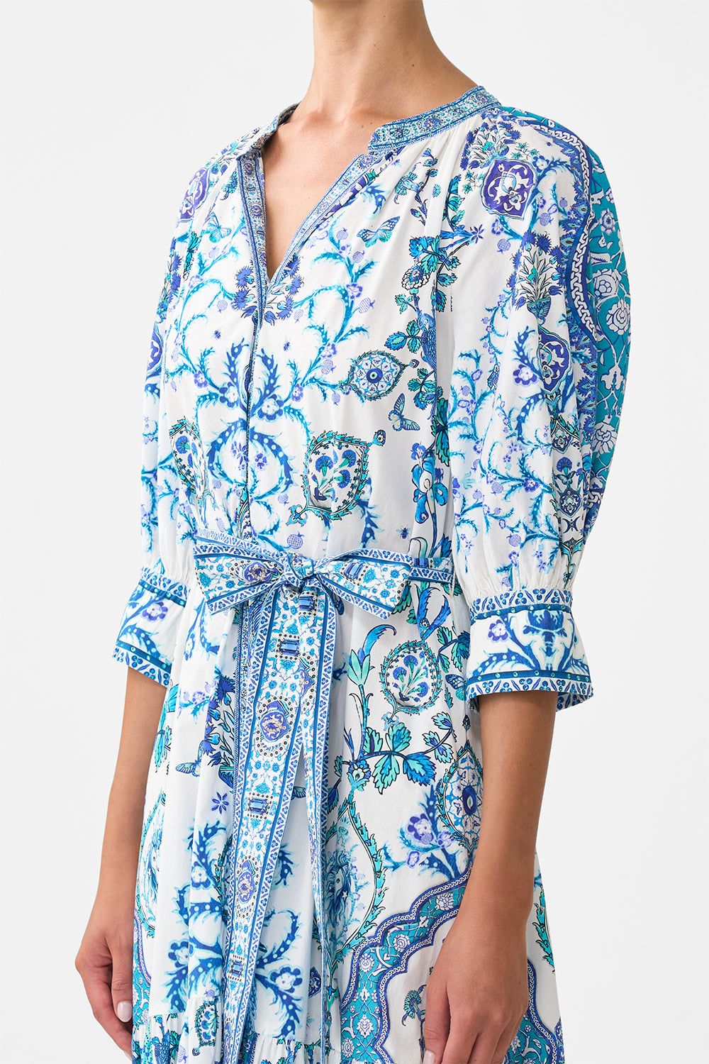 The CAMILLA MULTI WEAR LONG SARONG FOOTSTEPS IN FOLKLORE in our  print.