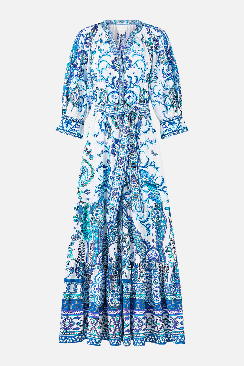 The CAMILLA MULTI WEAR LONG SARONG FOOTSTEPS IN FOLKLORE in our  print.