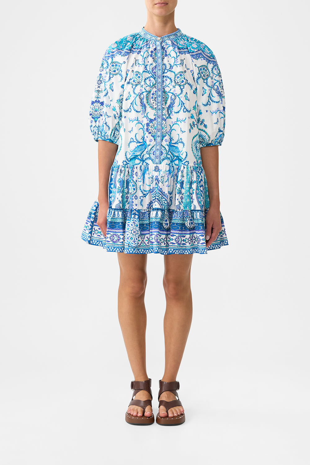 The CAMILLA PANELLED SIDE SPLIT TEE NOTES FROM THE ROAD in our NOTES FROM THE ROAD print.