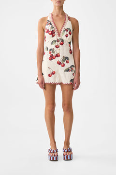 BUTTON FRONT HALTER PLAYSUIT NOTES FROM THE ROAD