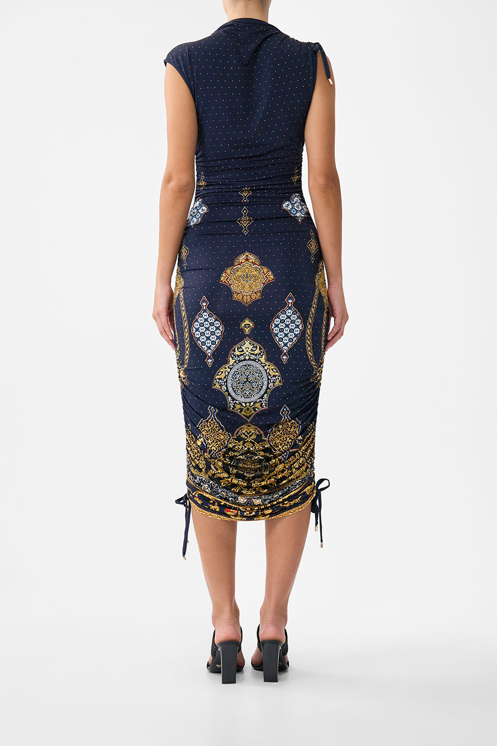The CAMILLA DOUBLE STRAP DETAIL SHORT DRESS HOUSE OF HOROSCOPES in our HOUSE OF HOROSCOPES print.