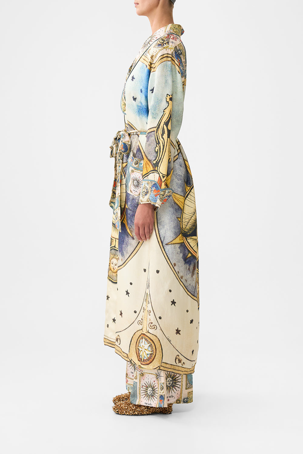 The CAMILLA SHORT TIE FRONT BLOUSON DRESS TOPKAPI POP in our  print.
