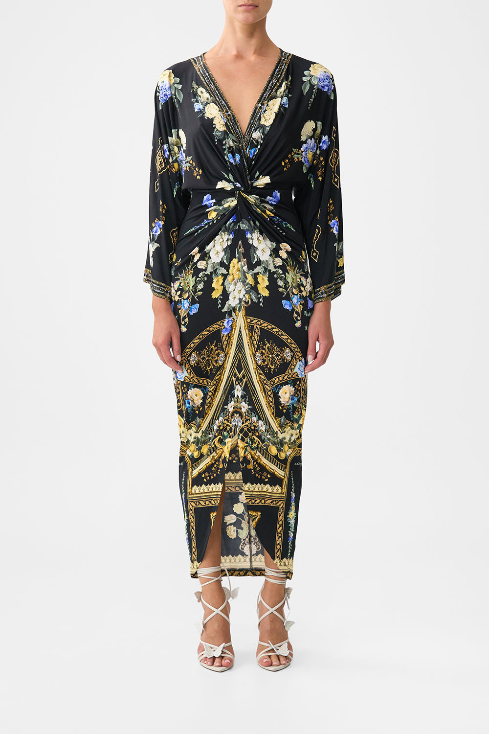 The CAMILLA SHIRT DRESS WITH BLOUSON SLEEVE OTTOMAN ELEGANCE in our  print.