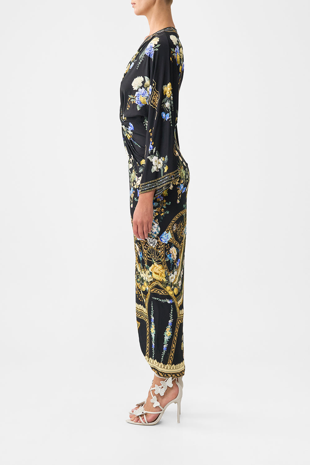 The CAMILLA SHIRT DRESS WITH BLOUSON SLEEVE OTTOMAN ELEGANCE in our  print.