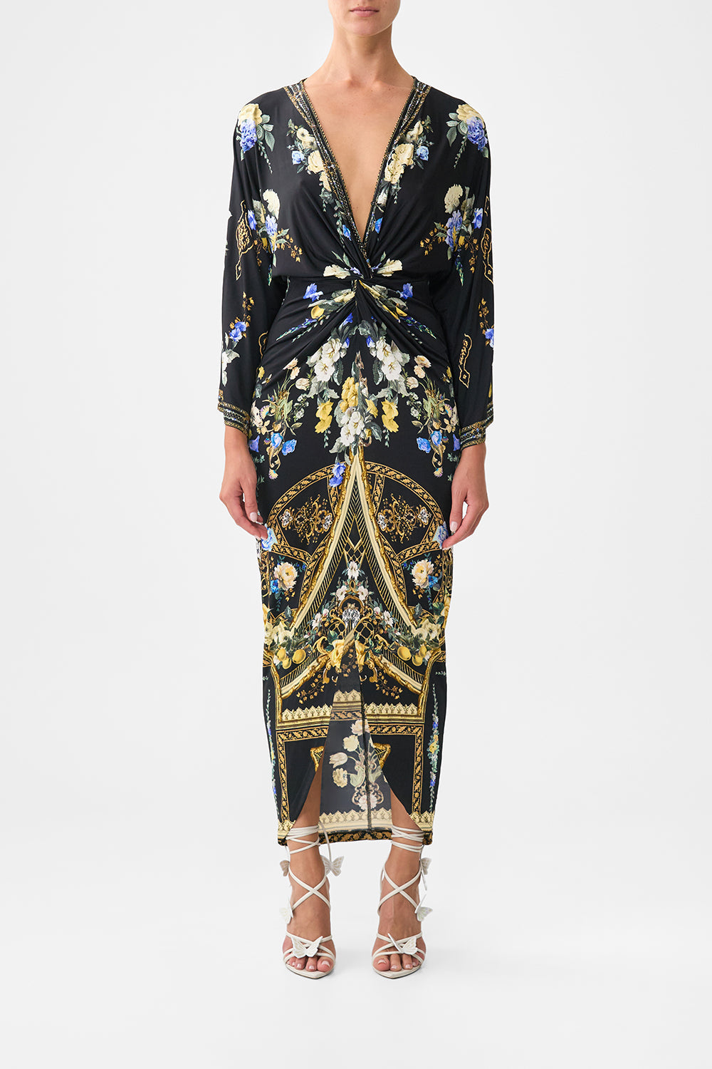 The CAMILLA TIERED MAXI SKIRT ARTISANS OF ANATOLIA in our  print.