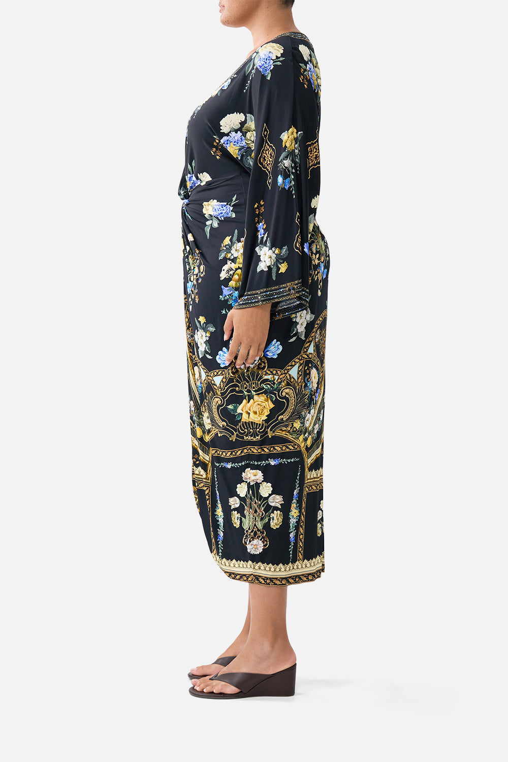 The CAMILLA BRALETTE DETAIL SHORT DRESS PATCHWORK PANORAMA in our  print.