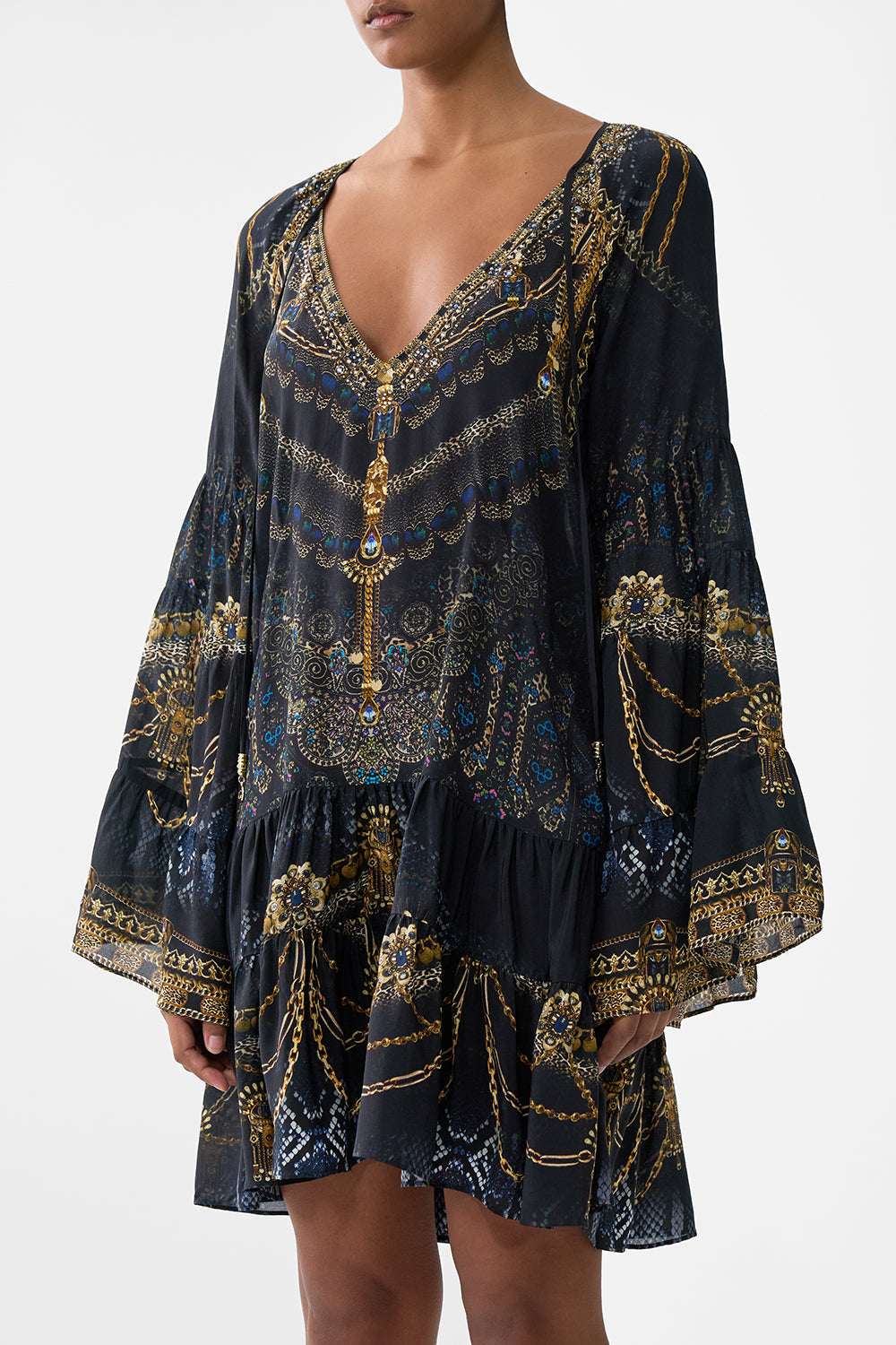 A-LINE GATHERED PANEL DRESS SONG OF THE SOLSTICE