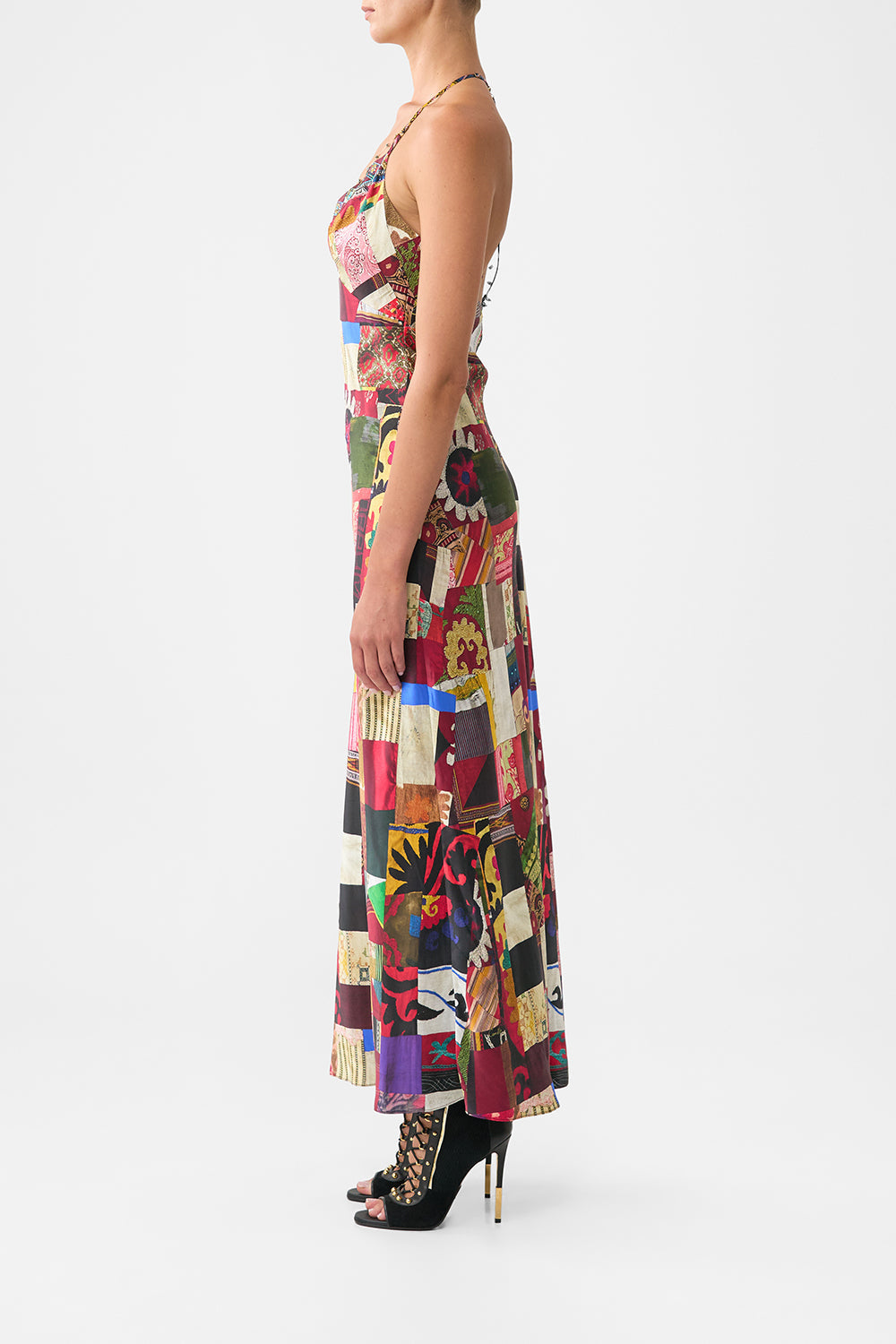 The CAMILLA CROPPED WRAP SHIRT MAGIC CARPET RIDE in our  print.