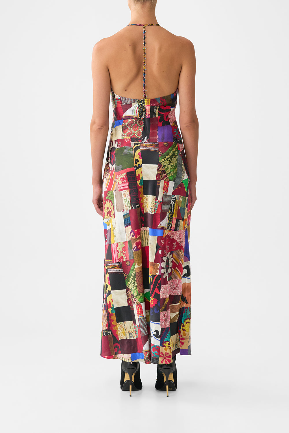 The CAMILLA CROPPED WRAP SHIRT MAGIC CARPET RIDE in our  print.