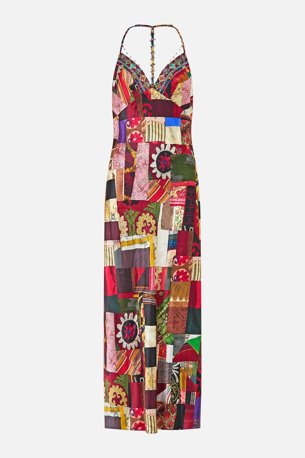 The CAMILLA CROPPED WRAP SHIRT MAGIC CARPET RIDE in our  print.