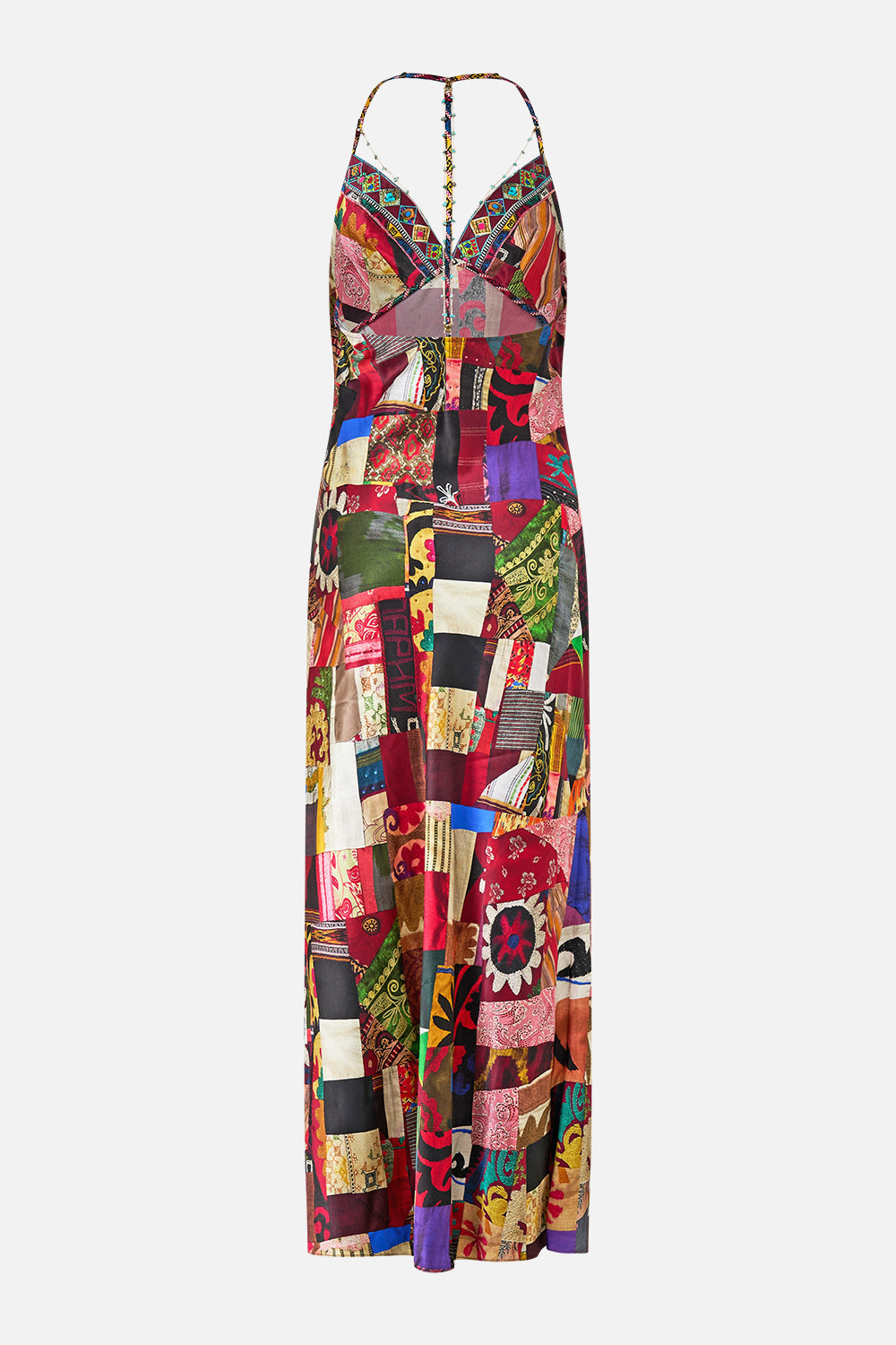The CAMILLA CROPPED WRAP SHIRT MAGIC CARPET RIDE in our  print.
