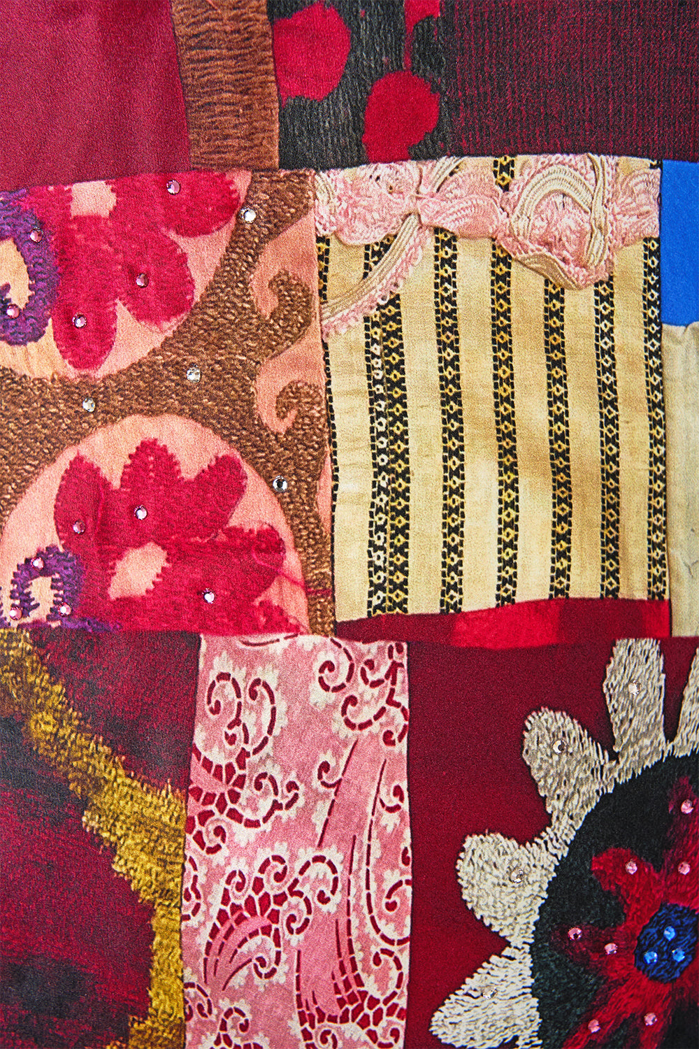 The CAMILLA CROPPED WRAP SHIRT MAGIC CARPET RIDE in our  print.