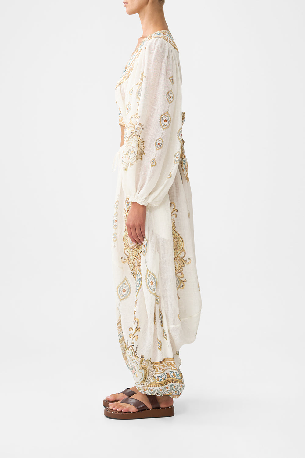 The CAMILLA ROUND NECK KAFTAN NOTES FROM THE ROAD in our NOTES FROM THE ROAD print.