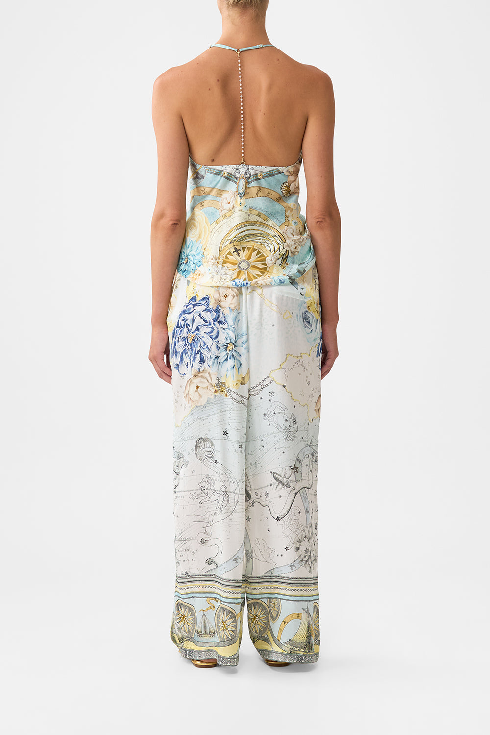 The CAMILLA BAGGY LONG WALK SHORT WITH ELASTIC WAIST HOUSE OF HOROSCOPES in our HOUSE OF HOROSCOPES print.