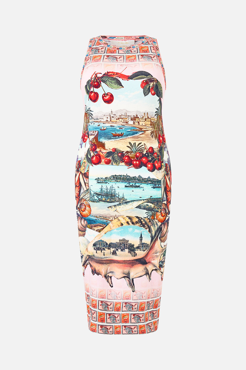 The CAMILLA SHORT SLEEVE EASY TEE SONG OF THE SOLSTICE in our  print.