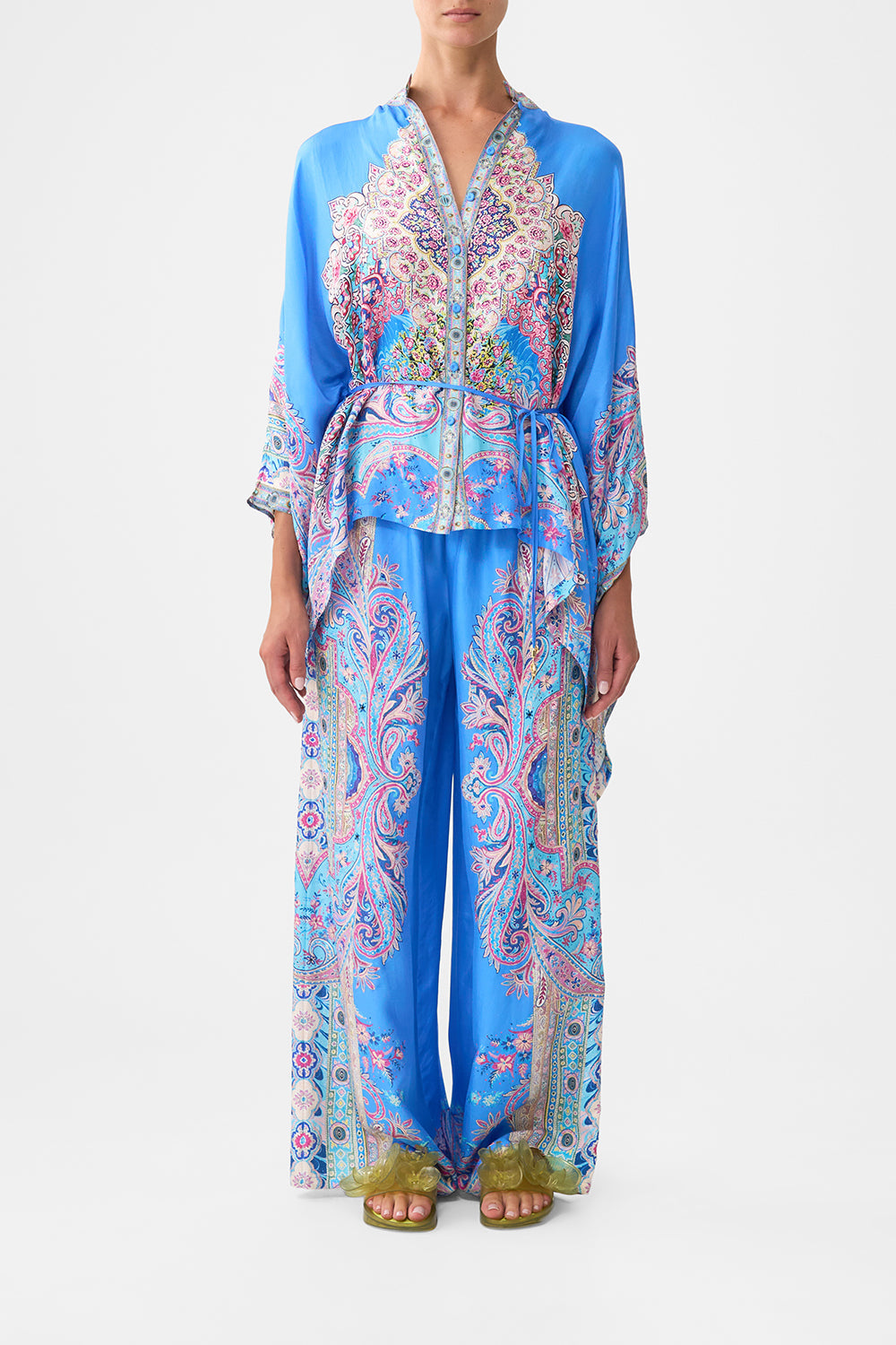 BUTTON THROUGH SCARF BLOUSE FOOTSTEPS IN FOLKLORE