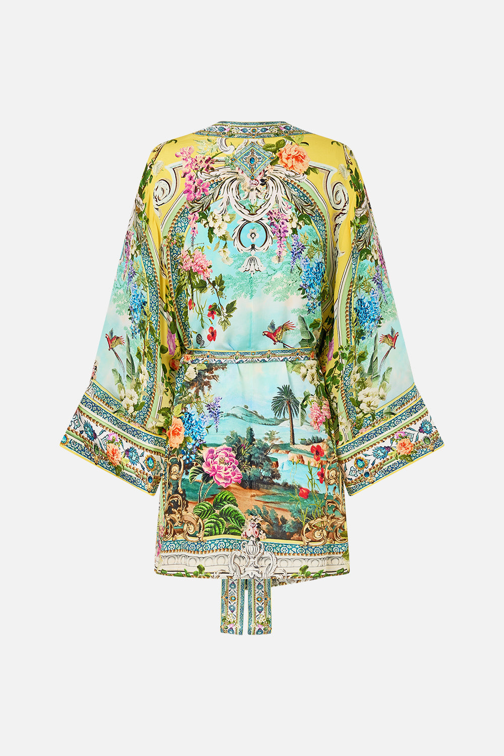 The CAMILLA LARGE CRYSTALLED SILK SQUARE SCARF TOPKAPI POP in our TOPKAPI POP print.