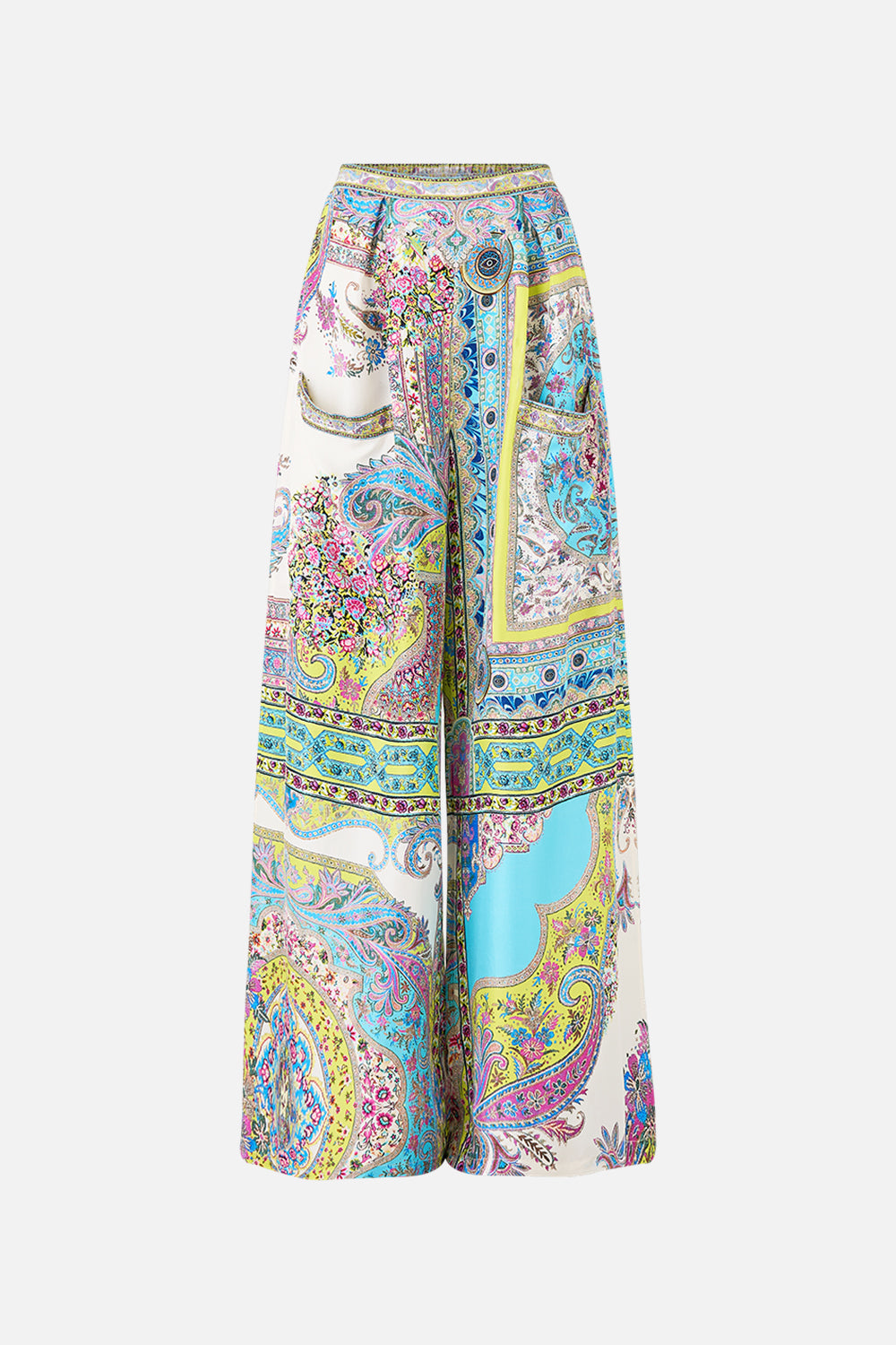 The CAMILLA LACE DEEP V NECK HARDWARE SHORT DRESS SONG OF THE SOLSTICE in our  print.