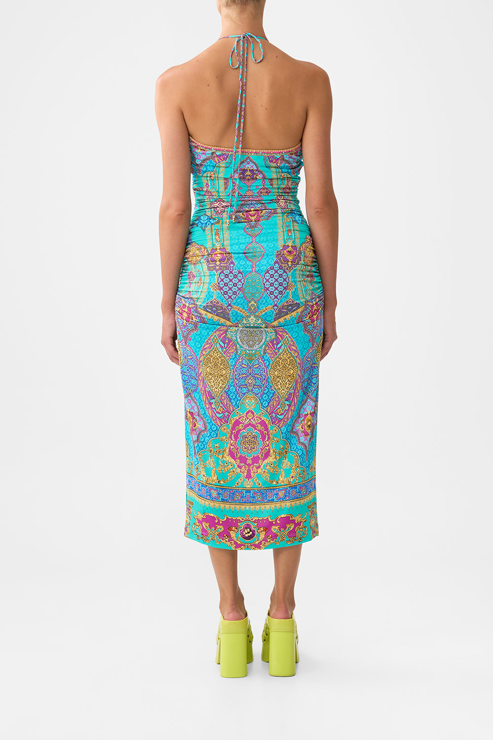 CUT OUT SLEEVELESS JERSEY HALTER NECK DRESS THE CONCUBINES CORRIDOR