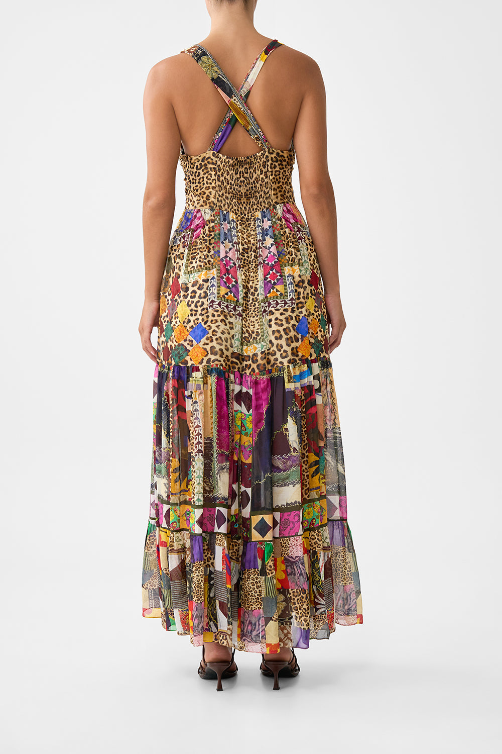 The CAMILLA ALIKA ISTANBUL ALCHEMY BELTED KAFTAN DENIM in our  print.