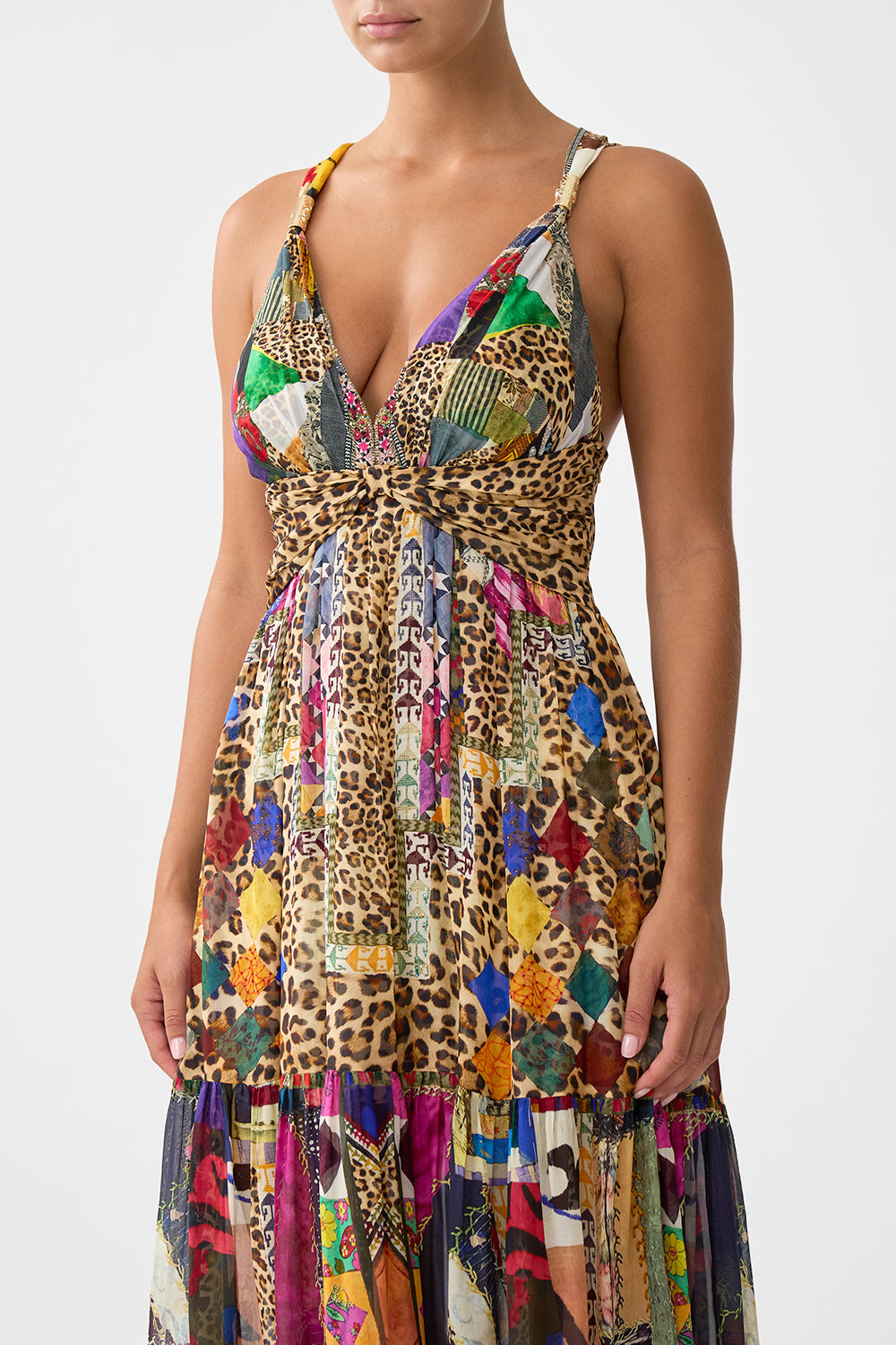 The CAMILLA JENNA ZODIAC ZONE BELTED MINI DRESS DENIM in our  print.
