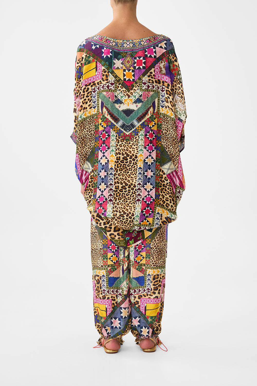 The CAMILLA parachute pant from our print embroidered ever after