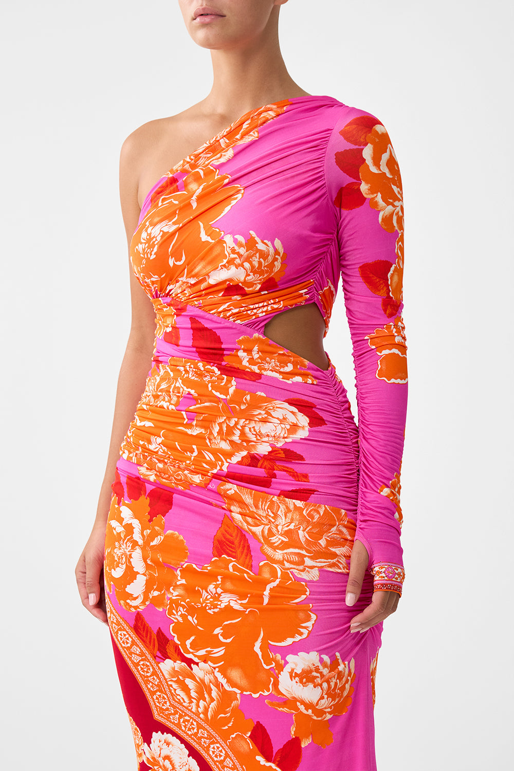 ONE SHOULDER JERSEY CUT OUT DRESS TILES OF TÜRKIYE