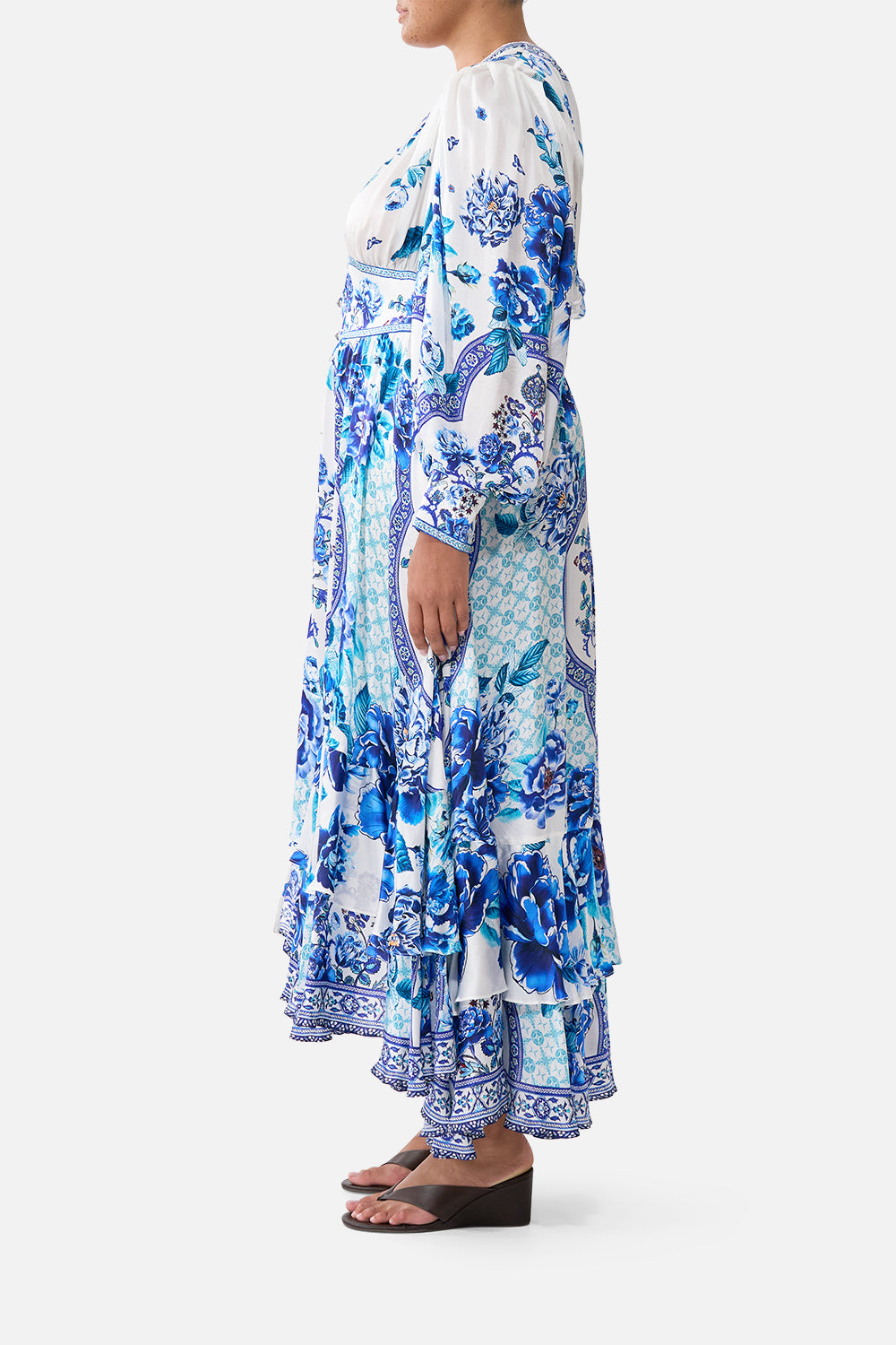 LONG BUTTON FRONT DRESS A CERAMIC GARDEN