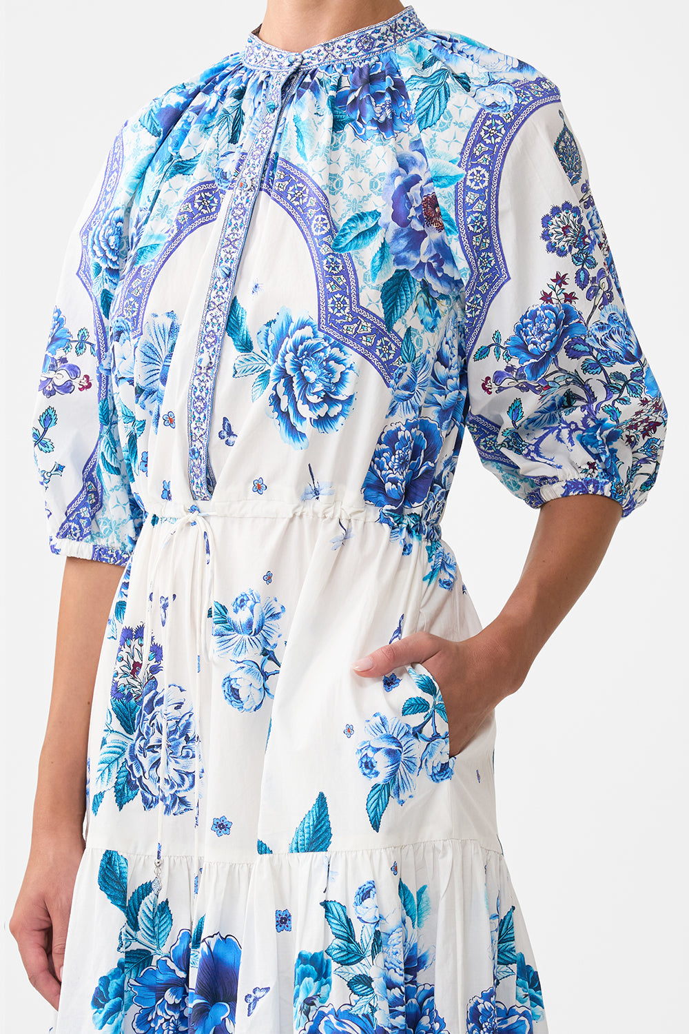 The CAMILLA DEEP V-NECK HARDWARE KAFTAN SULTANAHMET SUMMER in our  print.