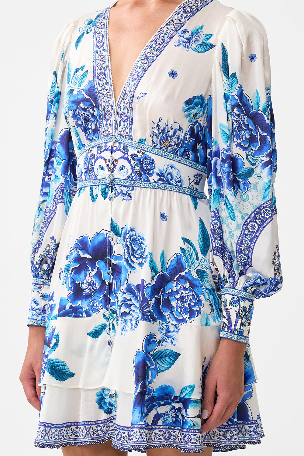 BUTTON FRONT FRILL DRESS A CERAMIC GARDEN