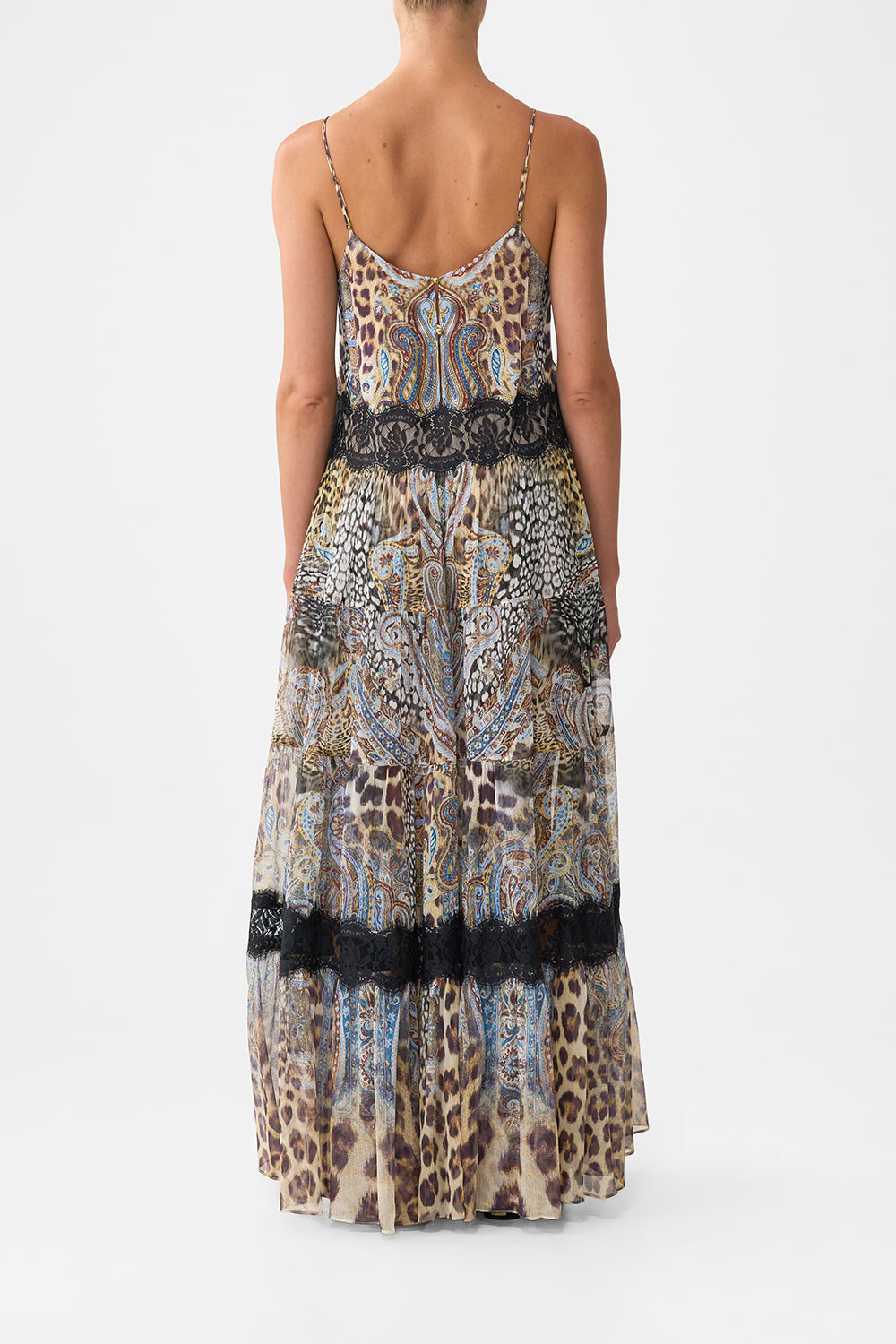 TRAPEZE TIERED DRESS WITH LINING ISTANBUL ANIMALIA