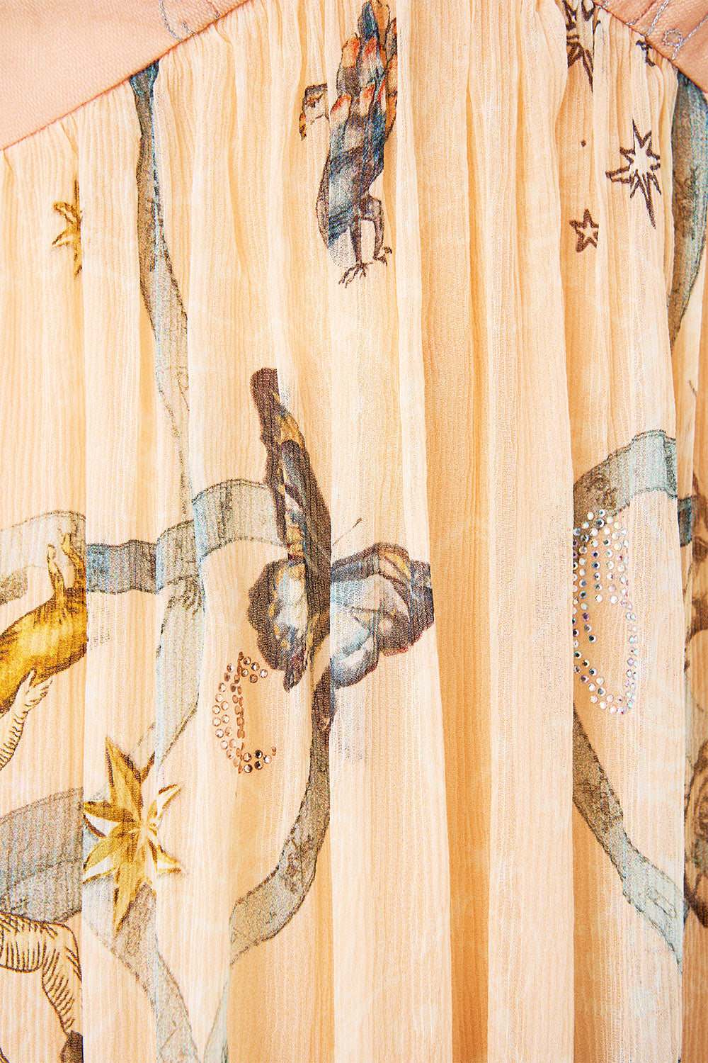 The CAMILLA SHOESTRING STRAP JUMPSUIT THE CONCUBINES CORRIDOR in our  print.