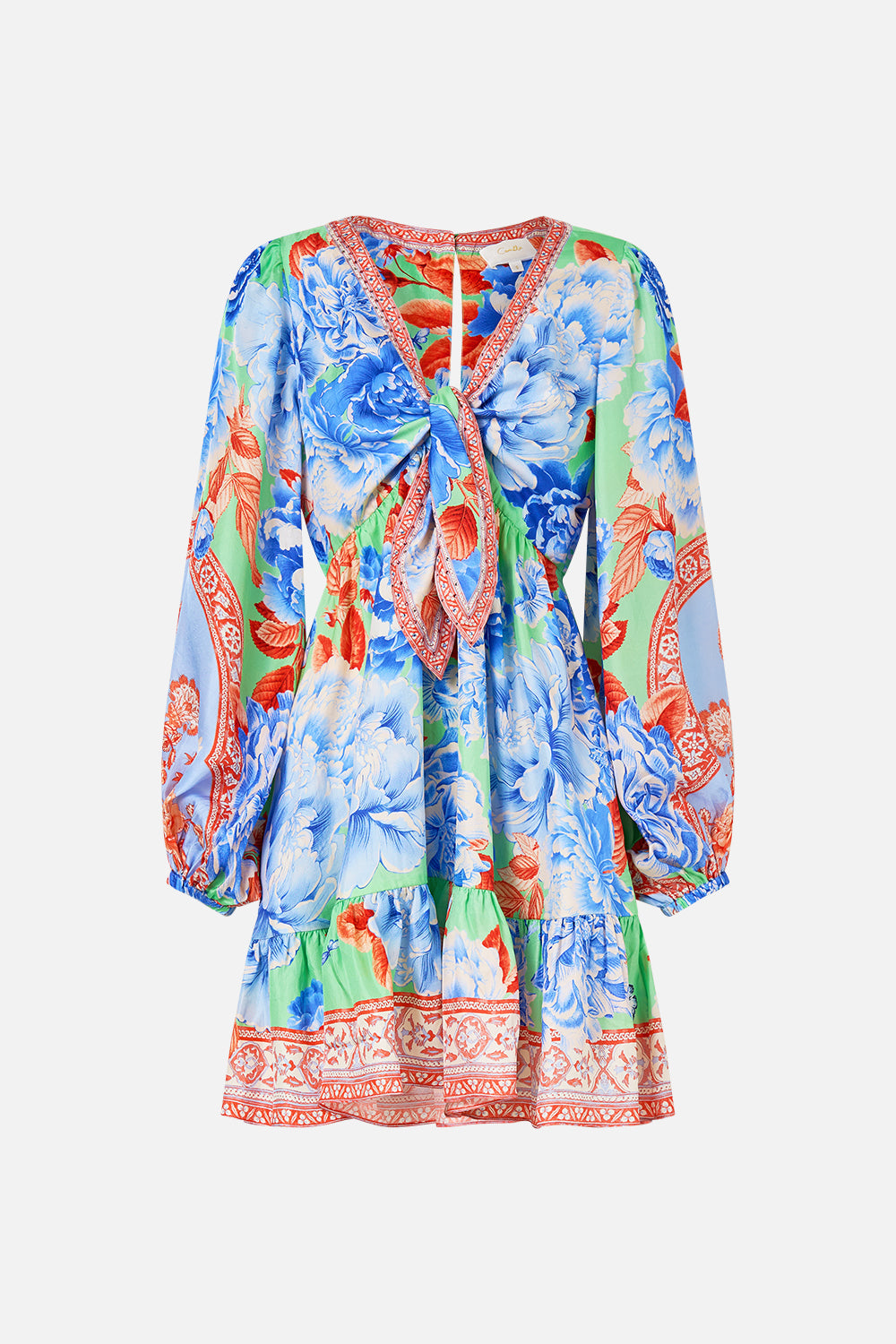 SHORT TIE FRONT BLOUSON DRESS TOPKAPI POP