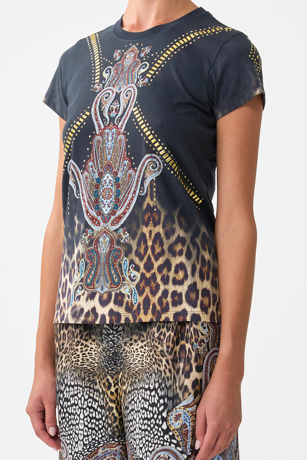 The CAMILLA SHORT KAFTAN WITH CUFF OTTOMAN DYNASTY in our  print.
