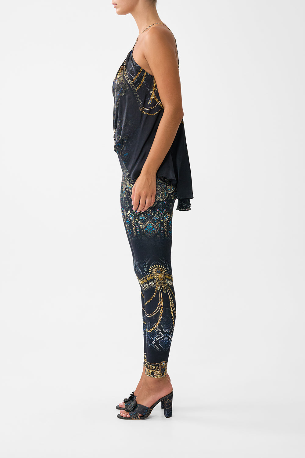 The CAMILLA WAIST TIE SHIRT DRESS BOTANICAL BALLADS in our  print.