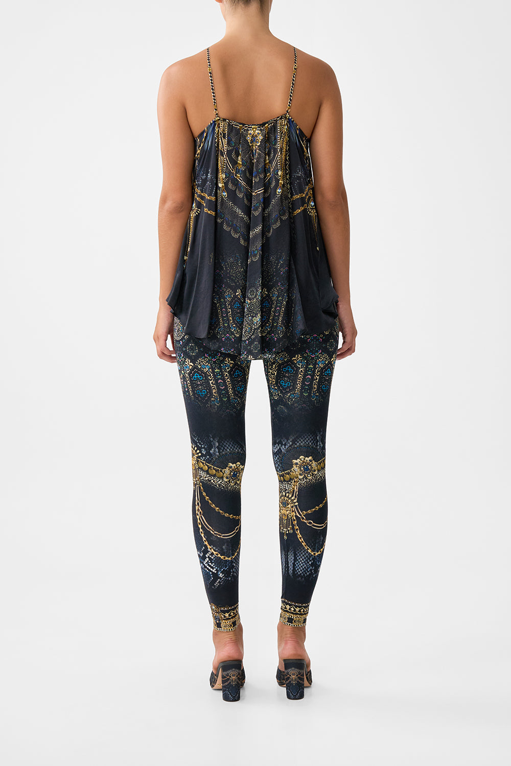 The CAMILLA WAIST TIE SHIRT DRESS BOTANICAL BALLADS in our  print.