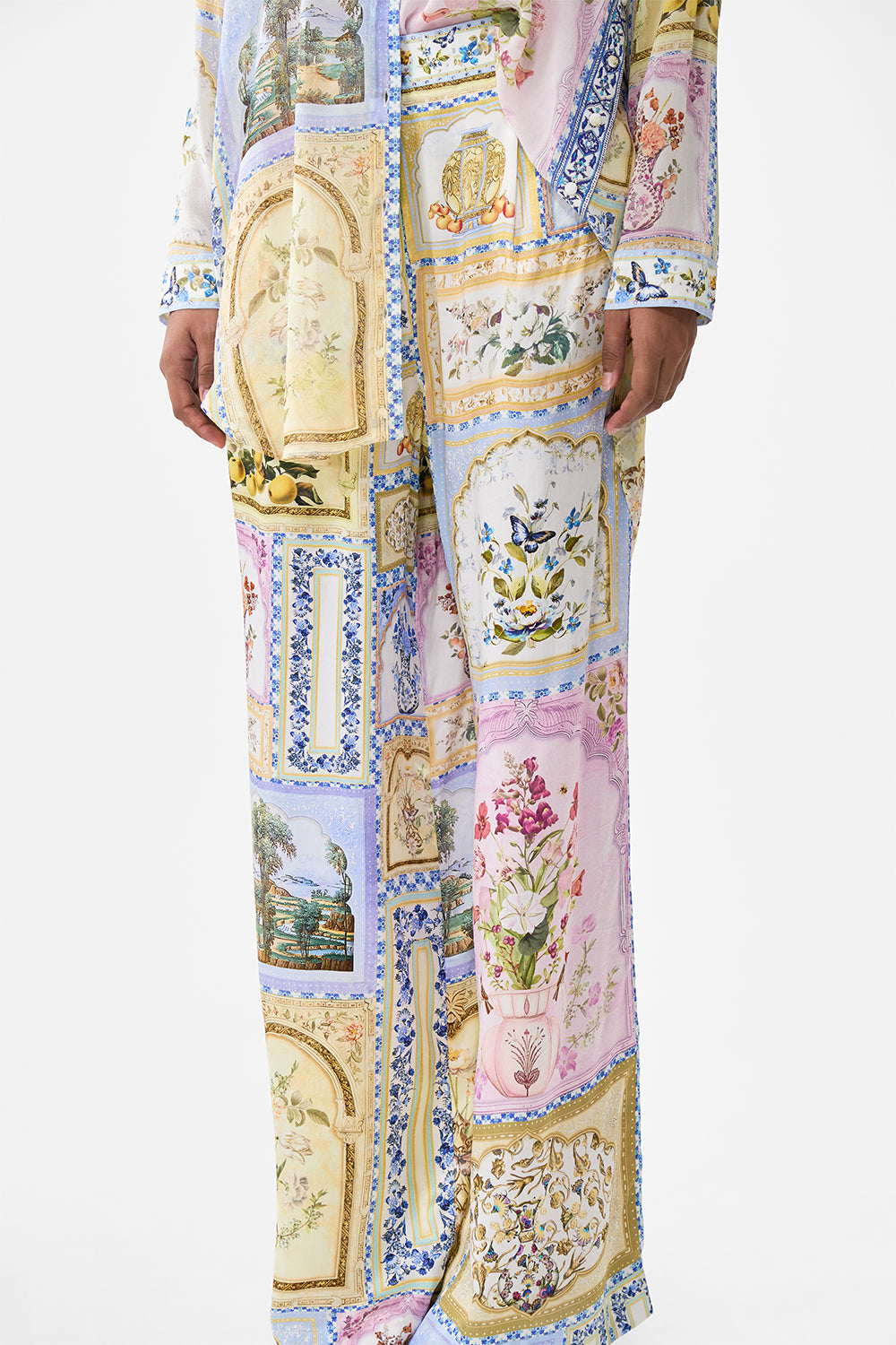 The CAMILLA KIDS STRAIGHT NECK ONE PIECE WITH BOWS TILED IN TIME in our  print.