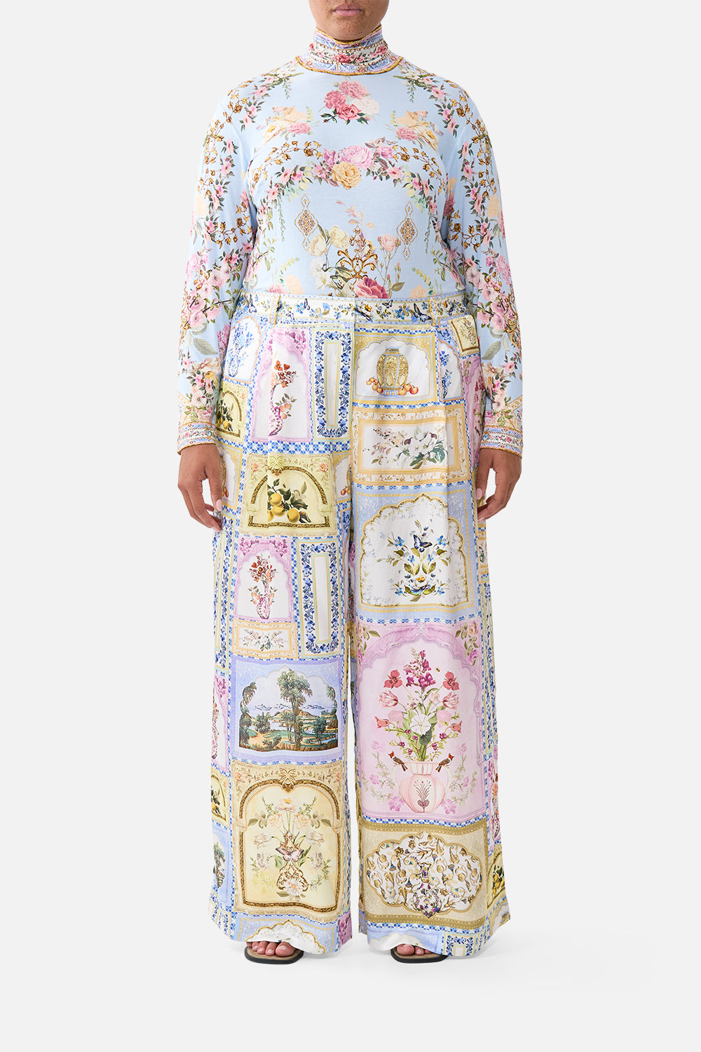 The CAMILLA TIE ONE SHOULDER DRESS COSMIC ZOOLOGY in our  print.