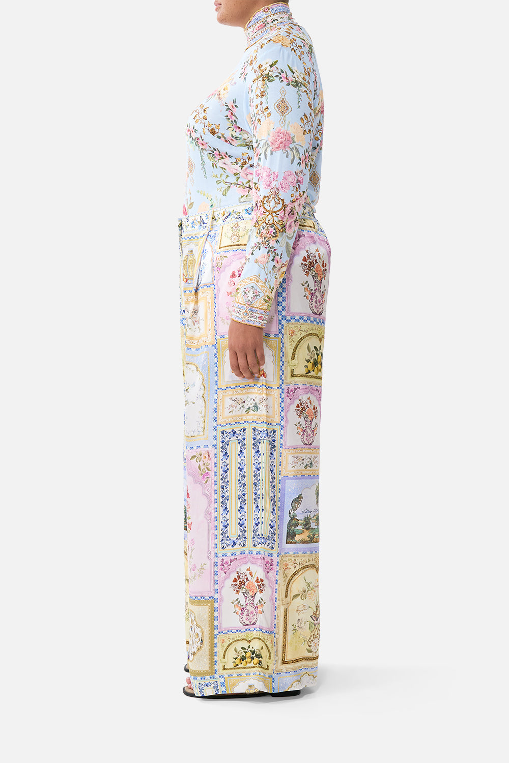 The CAMILLA TIE ONE SHOULDER DRESS COSMIC ZOOLOGY in our  print.