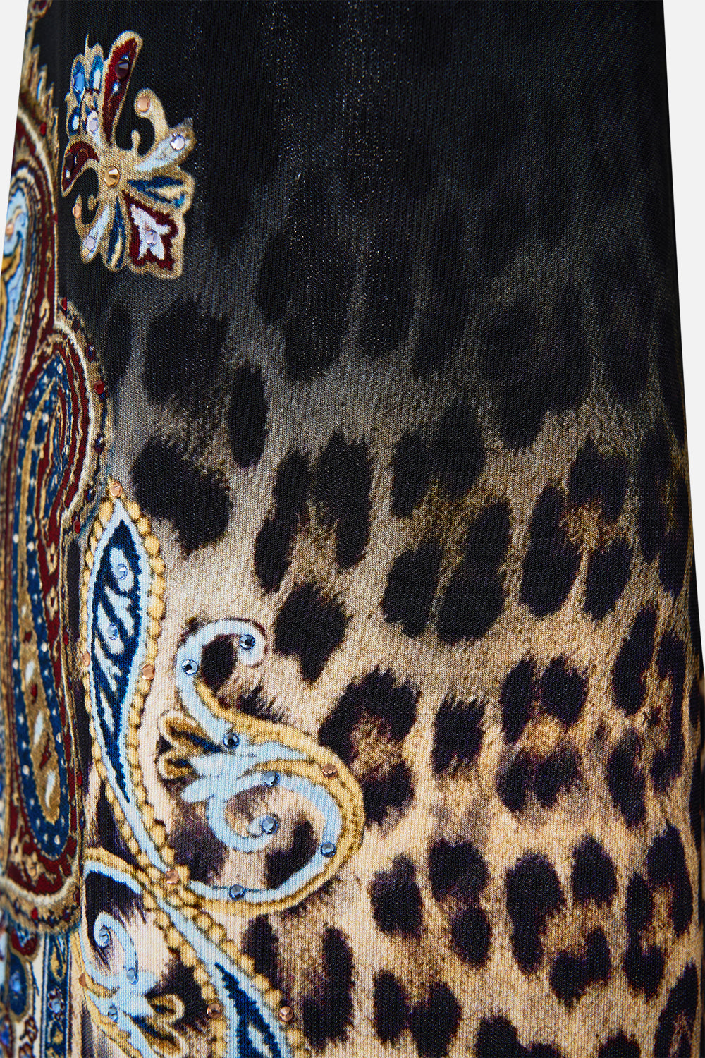 The CAMILLA SHORT SLEEVE CAMP COLLARED SHIRT TILED IN TIME in our  print.