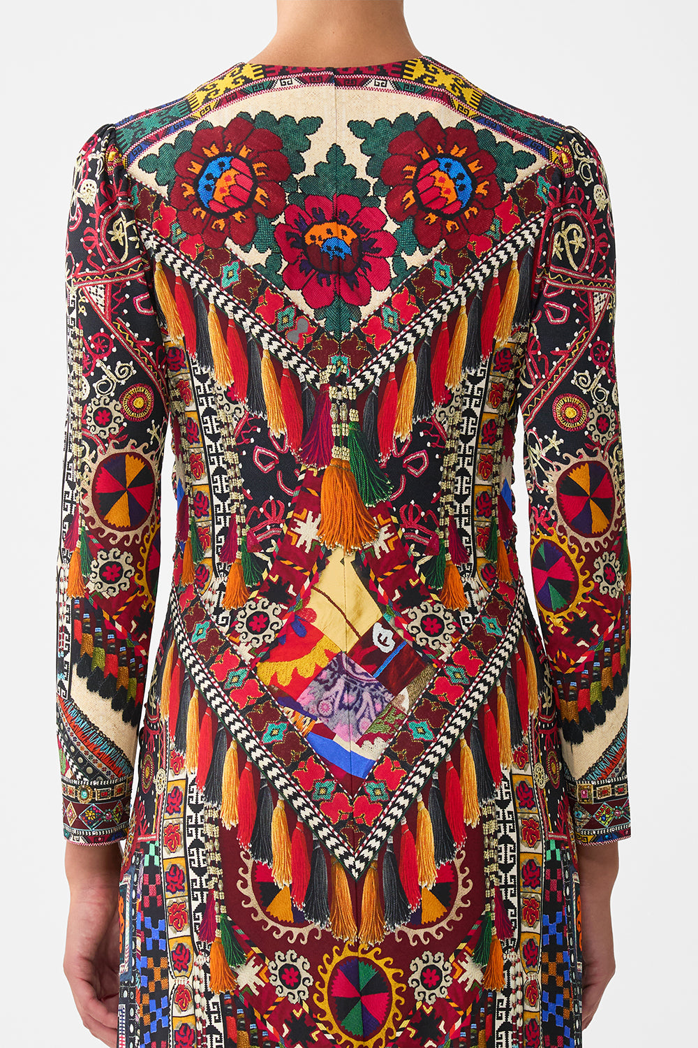 The CAMILLA LACE UP UNDERWIRE SQUARE NECK ONE PIECE FOOTSTEPS IN FOLKLORE in our  print.