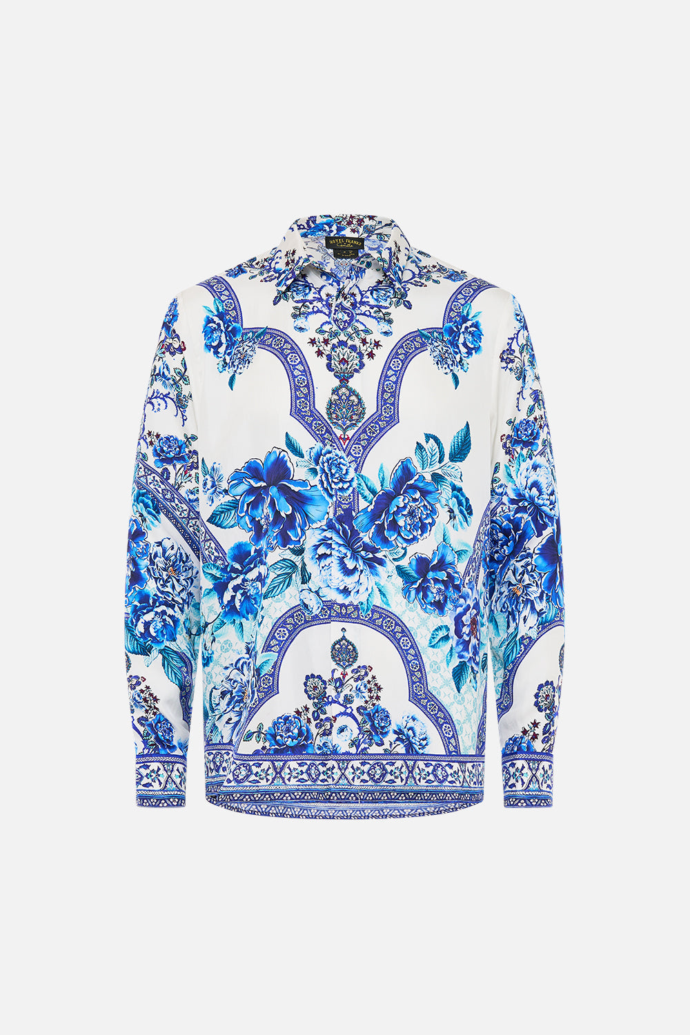 LONG SLEEVE HIDDEN PLACKET SHIRT A CERAMIC GARDEN