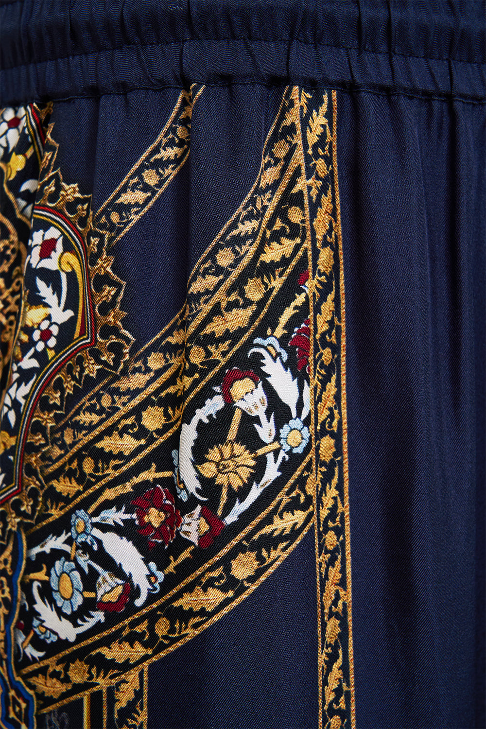 The CAMILLA FLARE SLEEVE LONG ROBE COSMIC ZOOLOGY in our  print.
