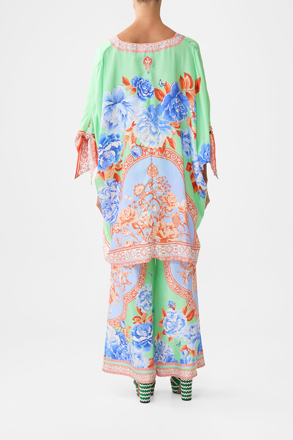 TIE SLEEVE SHORT V NECK KAFTAN TOPKAPI POP