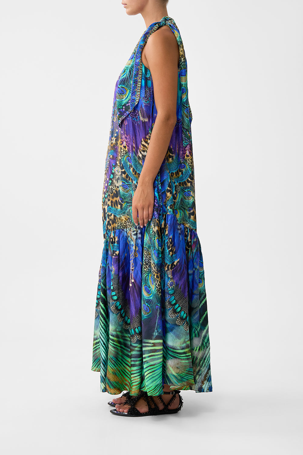 TIE ONE SHOULDER DRESS COSMIC ZOOLOGY