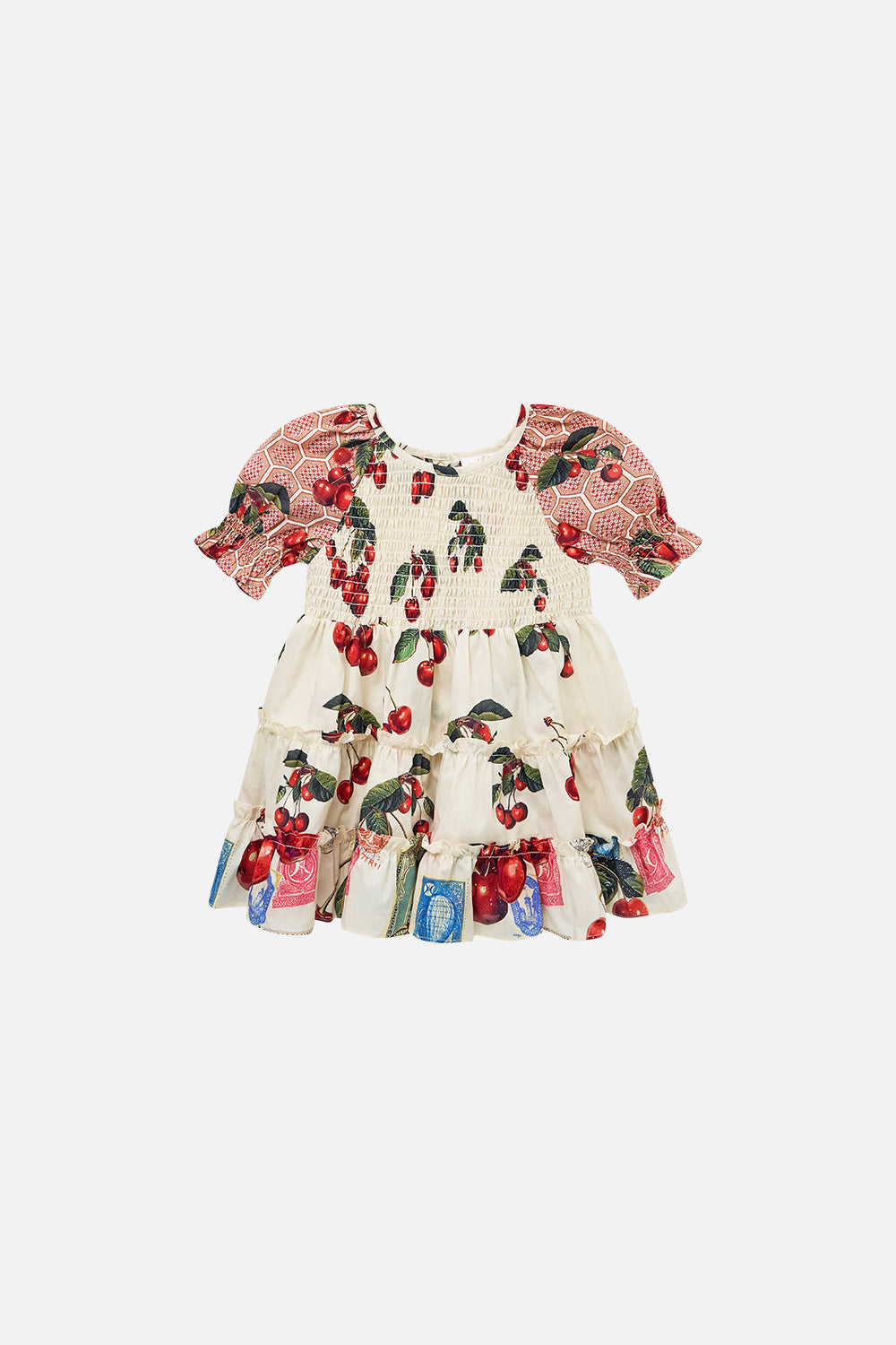 The CAMILLA DETACHABLE PUSSY BOW RAGLAN BLOUSE PATCHWORK ALCHEMY in our  print.